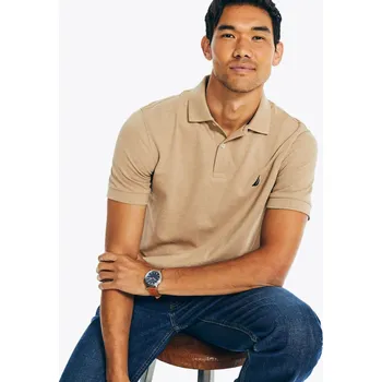 Pánské tričko NAUTICA pánské polo tričko Classic Fit hnědé M