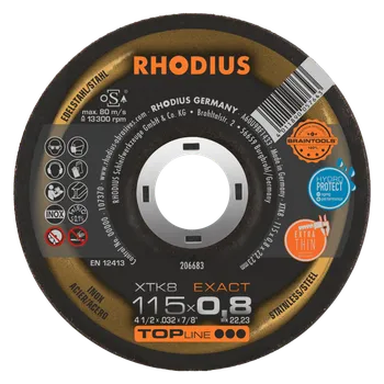 Řezný kotouč RHODIUS Extra tenký řezný kotouč XTK8 EXACT 115 x 0,8 x 22,23 TOPline