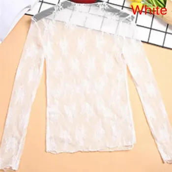 Krajkový top s dlouhými rukávy Barva: Bílá, Velikost: ONE SIZE