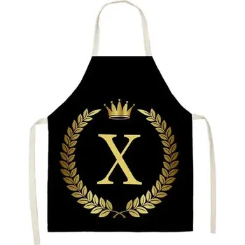 Kuchyňská zástěra Kuchyňská černá zástěra se zlatými písmeny - 21,dětská velikost 47 x 38 cm