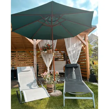 Stínicí technika slunečník zelený velký skládací 270 x 254 cm Beliani