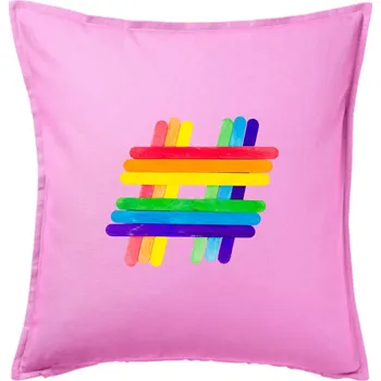 Polštář LGBT hashtag - Polštář 50x50 - 50x50 - Pouze potah ( Růžová )