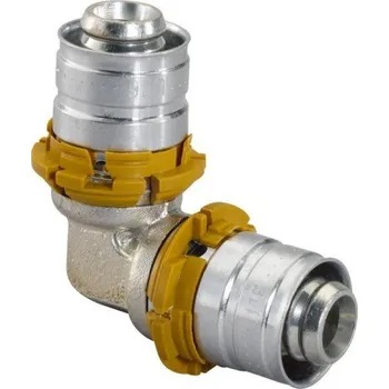 Vodovodní potrubí Uponor MLC S-PRESS koleno 90° 25-25mm, lisovací, voda, mosaz