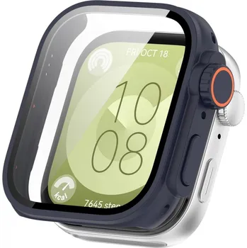 VSECHNONAMOBIL 77204 PC FULL COVER Plastový kryt se sklem pro Huawei Watch Fit 3 tmavomodrý
