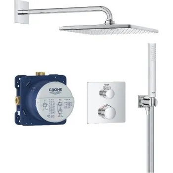 Grohe GROHTHERM sprchový set s termostatickou podomítkovou baterií, horní sprcha, ruční sprcha, hadice, držák, Water Saving, chrom