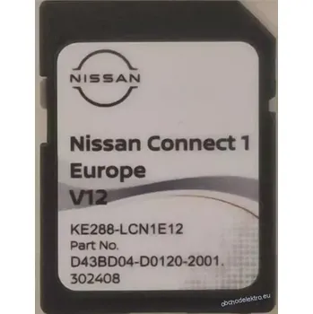 Mapový podklad pro GPS navigaci Nissan Connect1 V12 aktualizace map Evropa 2022
