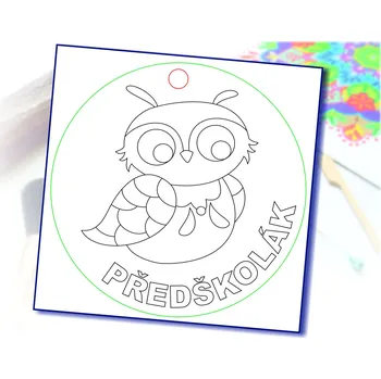 kreativní sada Radost v písku Sada medailí 5ks sovička - předškolák