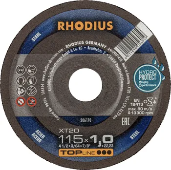 Řezný kotouč RHODIUS Extra tenký řezný kotouč XT20 115 x 1,0 x 22,23 TOPline