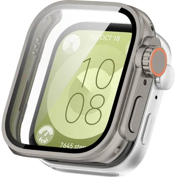 Ostatní příslušenství k chytrým hodinkám VSECHNONAMOBIL 77205 PC FULL COVER Plastový kryt se sklem pro Huawei Watch Fit 3 TITANIUM