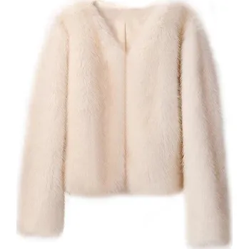 Dámský kožich Krátký luxusní kožich Velikost: L, Barva (Varianta): gray gradient coat