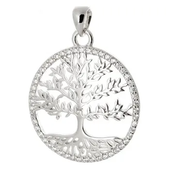 Šperk Stříbrný přívěšek strom života se zirkony STRZ1089F