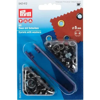 PRYM Průchodky s podložkou + narážeč, 5 mm, starožitná ocel