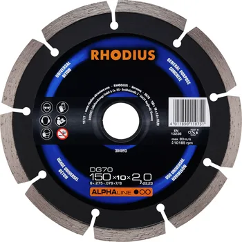Řezný kotouč RHODIUS Diamantový rozbrušovací kotouč DG70 150 x 7,0 x 2,0 x 22,23 ALPHAline