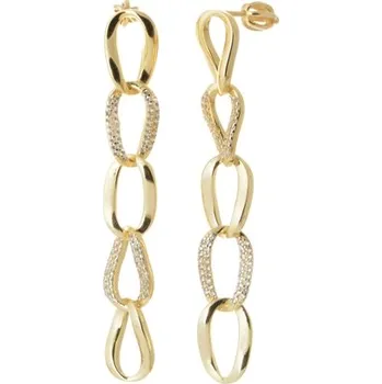 Náušnice Moderní zlacené stříbrné visací naušnice STNAU1838F