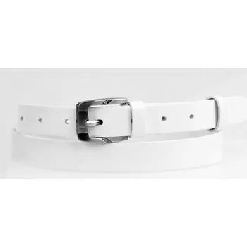 Opasek Dámský úzký kožený pásek 172-00 bílý 90 cm