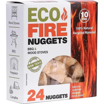 Podpalovač ECO FIRE Nuggets palivo 24ks (Vysoce kvalitní a ekologické Nuggets pro zapalování ohně. Vyrobeno z borovicového dřeva, bavlny a parafínového vosku, 1ks hoří až 10minut.)