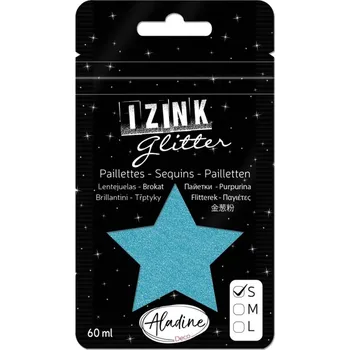 Speciální výtvarná barva Aladine Třpytky Aladine Izink Glitter, 60 ml, vel. S - bleu ciel, nebeská modré
