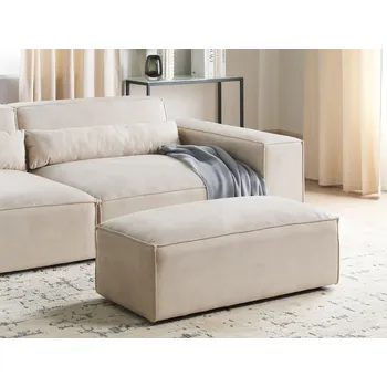 Taburet Otoman béžový sametový čalounění podnožka podnožka pouffe minimalistický styl nábytek obývací pokoj Beliani