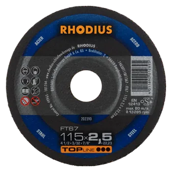 Řezný kotouč RHODIUS Ruční řezný kotouč FT67 115 x 2,5 x 22,23 TOPline