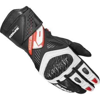 Moto rukavice rukavice CARBO FIT 2024, SPIDI (černá/bílá/červená)