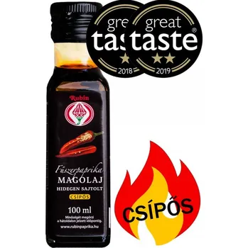 Rostlinný olej Rubin Szegedi Paprikafeldolgozó Kft. Szeged RUBIN - olej z paprikových semien lisovaný za studena, štipľavý 100 ml PA13K1151