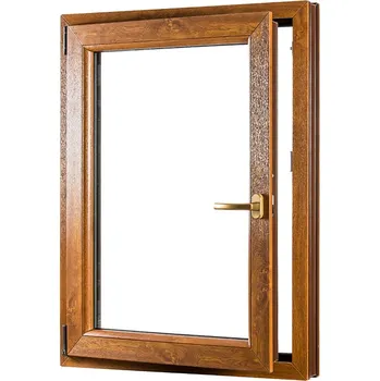 Okno SKLADOVÁ-OKNA.cz Jednokřídlé plastové okno REHAU Smartline+, otvíravo-sklopné levé - 800 x 1200 mm Bílá dovnitř / Zlatý dub ven