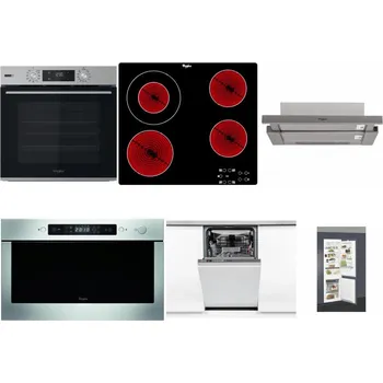 Set domácích spotřebičů WHIRLPOOL OMSK58HU1SX + WHIRLPOOL AKT 8130/NE + WHIRLPOOL AKR 5390/1 IX + WHIRLPOOL AMW 439 IX + WHIRLPOOL WSIO 3O34 PFE X + WHIRLPOOL ART 66112