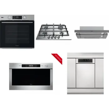 Set domácích spotřebičů WHIRLPOOL OMSK58HU1SX + WHIRLPOOL TKRL 661 IX EU + WHIRLPOOL AKR 749/1 IX + WHIRLPOOL AMW 423/IX + WHIRLPOOL WSBO 3O34 PF X