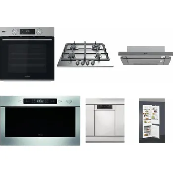 Set domácích spotřebičů WHIRLPOOL OMSK58HU1SX + WHIRLPOOL TKRL 661 IX EU + WHIRLPOOL AKR 749/1 IX + WHIRLPOOL AMW 439 IX + WHIRLPOOL WSBO 3O34 PF X + WHIRLPOOL ART 66112