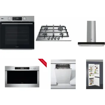 Set domácích spotřebičů WHIRLPOOL OMSK58HU1SX + WHIRLPOOL TKRL 661 IX EU + WHIRLPOOL WHBS 62F LT K + WHIRLPOOL AMW 423/IX + WHIRLPOOL WSIC 3M27 C + WHIRLPOOL ART 66112