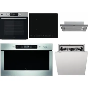 Set domácích spotřebičů WHIRLPOOL OMSK58HU1SX + WHIRLPOOL WL S7260 NE + WHIRLPOOL AKR 749/1 IX + WHIRLPOOL AMW 439 IX + WHIRLPOOL WIC 3C33 PFE