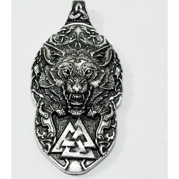 Přívěsek River Šperky. Přívěsek. 9904082 River Šperky. Přívěsek z anglického cínu, Vlk a Valknut. 9904082