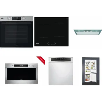 Set domácích spotřebičů WHIRLPOOL OMSK58HU1SX + WHIRLPOOL WS Q2760 BF + WHIRLPOOL AKR 650/1 IX + WHIRLPOOL AMW 423/IX + WHIRLPOOL WBC 3C34 PF X + WHIRLPOOL ART 65031