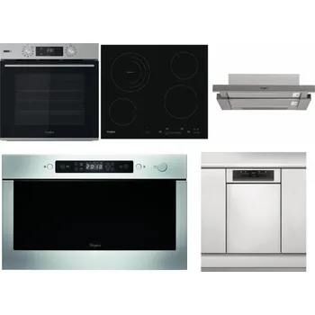 Set domácích spotřebičů WHIRLPOOL OMSK58HU1SX + WHIRLPOOL AKT 8900 BA + WHIRLPOOL AKR 5390/1 IX + WHIRLPOOL AMW 439 IX + WHIRLPOOL WSBO 3O34 PF X