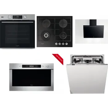 Set domácích spotřebičů WHIRLPOOL OMSK58HU1SX + WHIRLPOOL GOFL 629/NB + WHIRLPOOL AKR 62F LT K + WHIRLPOOL AMW 423/IX + WHIRLPOOL WIO 3O540 PELG