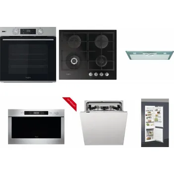 Set domácích spotřebičů WHIRLPOOL OMSK58HU1SX + WHIRLPOOL GOFL 629/NB + WHIRLPOOL AKR 650/1 IX + WHIRLPOOL AMW 423/IX + WHIRLPOOL WIC 3C33 PFE + WHIRLPOOL ART 66112