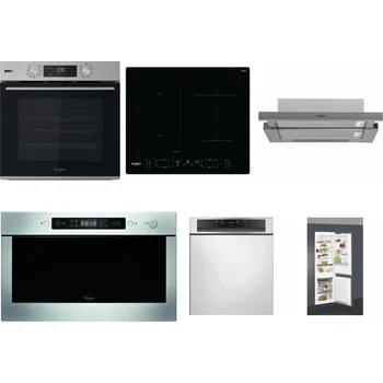 Set domácích spotřebičů WHIRLPOOL OMSK58HU1SX + WHIRLPOOL WL B8160 NE + WHIRLPOOL AKR 5390/1 IX + WHIRLPOOL AMW 439 IX + WHIRLPOOL WBC 3C34 PF X + WHIRLPOOL ART 66112