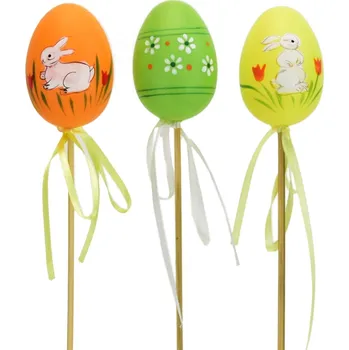 Velikonoční dekorace Velikonoční malovaná vajíčka zápich 3 ks