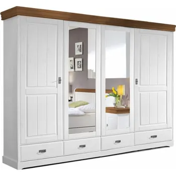 Šatní skříň Masivní 4 dveřová skříň Romero medový