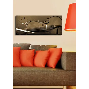Obraz ASIR Nástěnný obraz s hodinami HOUSLE 70 x 30 cm