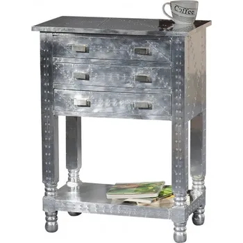 Barový stolek Stylový stříbrný telefonní stolek Airman - LIKVIDACE VZORKŮ