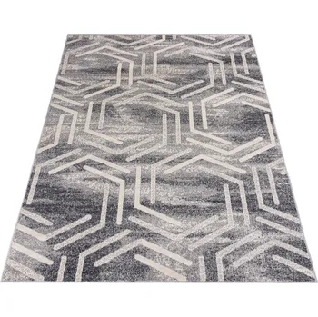 Koberec Moderní koberec Lydia - geometrické tvary 1 - tmavě šedý Rozměr koberce: 120x170 cm