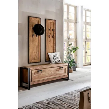 Předsíňová stěna Předsíňový set masiv akácie a kov Rocco