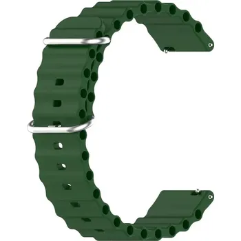 Příslušenství k chytrým hodinkám Oceánský řemínek 22mm pro hodinky Samsung / Huawei / Xiaomi / Garmin Barva: Tmavě zelená