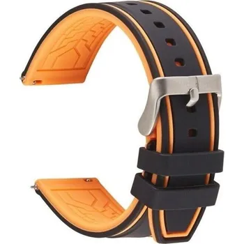 Příslušenství k chytrým hodinkám eses Silikonový řemínek dvoubarevný proužek - Černo oranžový, 22 mm