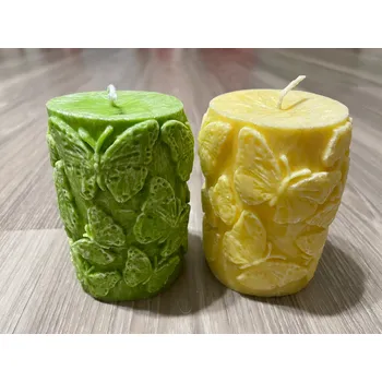 Svíčka Válec s motýlky, Barva: Fialová