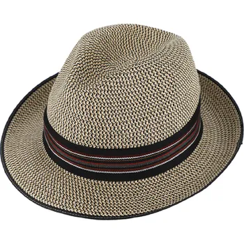Klobouk Fiebig - Headwear since 1903 Letní béžový fedora klobouk od Fiebig - Traveller Melange Velikost: 55 cm (S)