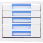 Deli EZ01033 box 5 zásuvek bílý/modrý