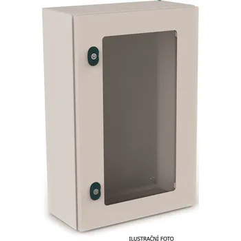 Rozvaděč ETA EC EC040420.P průmyslový plechový rozvaděč s montážním panelem a prosklením IP66 400x400x200mm