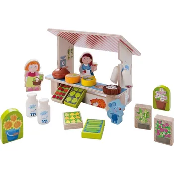 Dřevěná hračka Dřevěný stánek s potravinami